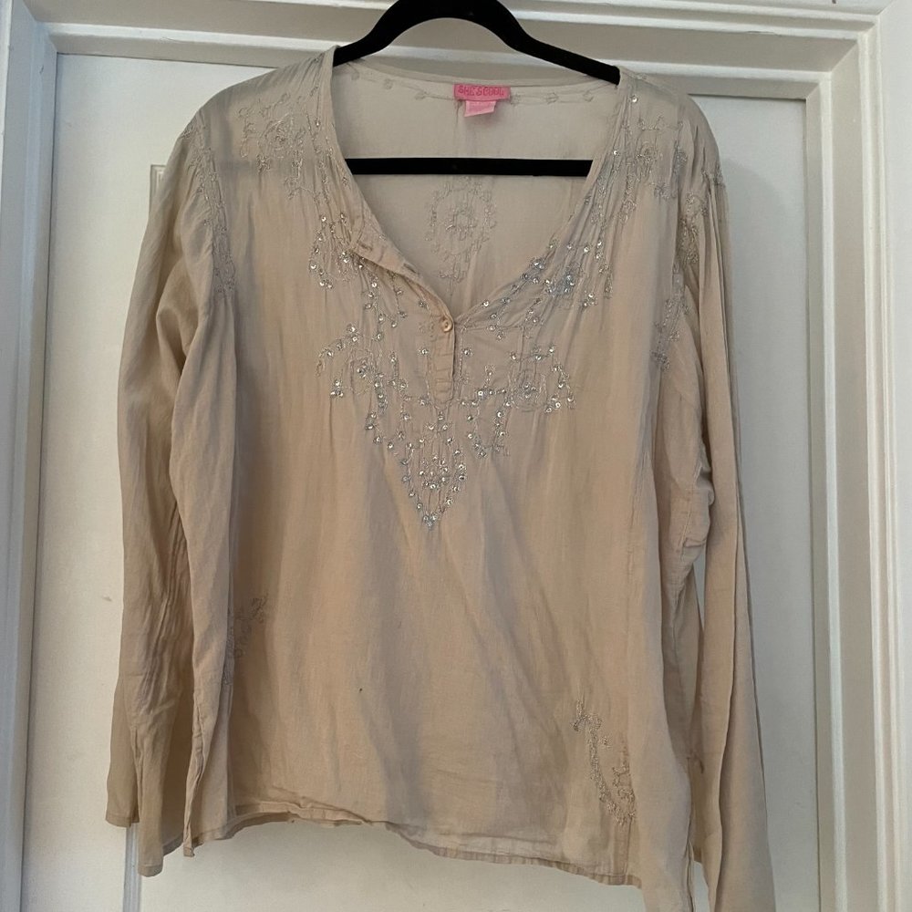 VINTAGE  SHE'S COOL Cotton Indian Tunic - xl